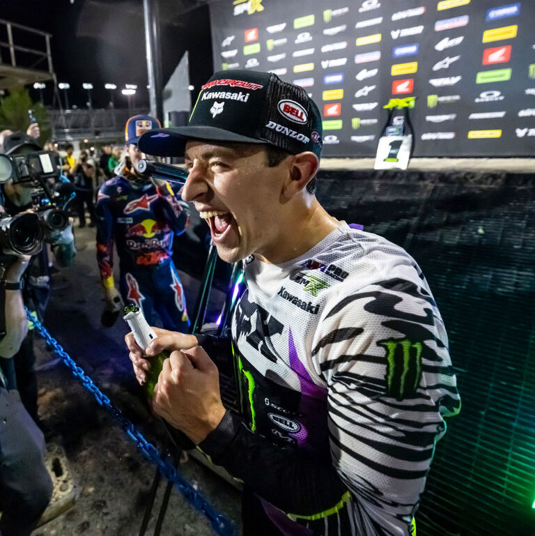 Seth Hammaker screaming in excitement